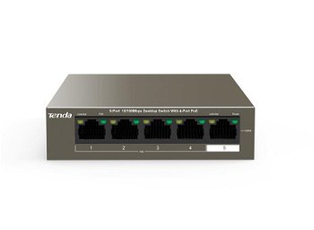 Switch TENDA TEF1105P-4-63W, 5 Port, 10/100 Mbps, TENDA