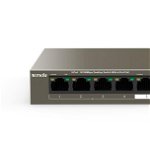 Tenda switch TEF1105P-4-38W, 5-Port 10/100Mbps, 4-porturi POE, Standarde de retea: IEEE 802.3、 IEEE 802.3u、IEEE 802.3x、 IEEE 802.3af, interfata: 4*10/100 Base-TX Ethernet Ports(Data/Power), 1*10/100 Base-TX Ethernet Port(Data), Dimensiuni: 100.0mmx100.0m, TENDA