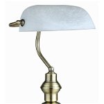 Lampa de birou alama sticla alba, 1 bec, dulie E27, Globo 2492, Globo Lighting