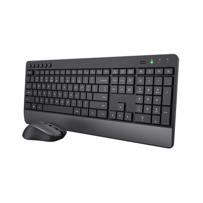 Kit tastatura si mouse Trust Trezo Comfort, Wireless, Negru