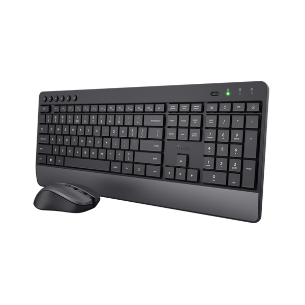 Kit tastatura si mouse Trust Trezo Comfort, Wireless, Negru