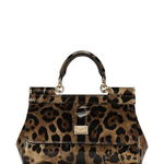 Dolce & Gabbana Small elongated Sicily bag in printed leo shiny calfskin enriched with logoed plaque. Detachable and adjustable strap in printed leo shiny cal ... MultiColour, Dolce & Gabbana