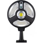 Lampa Solara Proiector 270 COB, Senzor Miscare, Buton ON/OFF, Telecomanda, Forma Rotunda, Negru, 