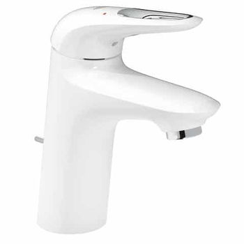 Baterie lavoar monocomandă GROHE Eurostyle mărime S cartuș ceramic 35 mm ventil cu tijă albă/crom