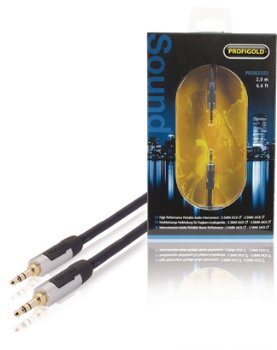 Cablu audio stereo Jack 3.5mm tata - 3.5mm tata 2.0m negru, Profigold