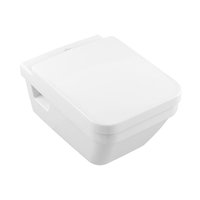 Set vas wc rimless dreptunghiular cu capac soft close VilleroyBoch Architectura, rezervor incastrat si clapeta alba, Villeroy & Boch