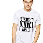 Tricou alb barbati - Straight Outta Vaslui, THEICONIC