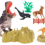 Set 8 figurine animale Dinozauri, Globo, din plastic, multicolori, 10 cm
