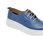 Pantofi PASS COLLECTION albastri, 92100, din piele naturala