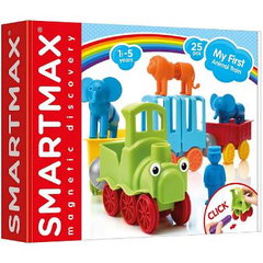 Joc magnetic Smart Max My First Animal Train Primul meu tren de animale 22 piese, Smart Games