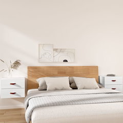 Noptiera VidaXL, lemn, 50 x 36 x 40 cm, 2 bucati, alb