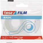 Taśma biurowa tesafilm® BASIC 33m x 15mm + dyspenser (58549-00000-00), Tesa