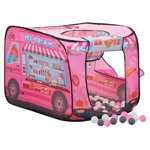 Cort de joacă pentru copii cu 250 bile, roz, 70x112x70 cm, Casa Practica