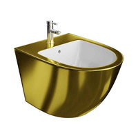 Bideu suspendat Spectrum, Trendi Slim, cu fixare ascunsă, 36.5 x 49 cm, auriu-alb, 