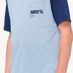 100% Tricou pentru juniori 100% RIDECAMP Youth Jersey cu mânecă scurtă, mărime bleumarin deschis ardezie. M (NOU 2021), 100%
