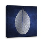 Tablou Styler Canvas Silver Uno White Leaf, 60 x 60 cm