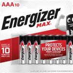 Set 10 buc baterie alkalina AAA/LR3 MAX, Energizer E300352800