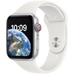 Apple Apple Watch SE 2 (2022), GPS, Cellular, Carcasa Silver Aluminium 44mm, White Sport Band, Apple