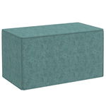 HOMCOM Taburet pentru Picioare 2 în 1 cu Husă Detașabilă, Taburet Puf din Material cu Aspect de In, 75x41x41 cm, Verde | Aosom Romania, HOMCOM