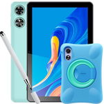 Tableta Oukitel OT6 Kids, Procesor Rockhip RK3562 Quad-Core, Ecran HD+ 10.1inch, 4GB RAM, 64GB Flash, 5MP, Wi-Fi, Bluetooth, GPS, Android 13, Stylus Pen, Carcasa protectie (Verde), Oukitel