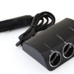 Adaptor Triplu Bricheta Auto, 2 Porturi USB, Buton ON/OFF, Negru, 