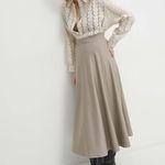 Answear Lab fusta culoarea bej, maxi, evazati, Answear Lab