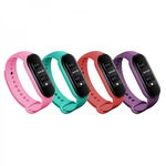 Set 4 curele din silicon pentru bratara smart Xiaomi Mi Band 5/ Band 6,roz, mov, rosu, turcoaz