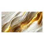 Tablou abstract imitatie marmura auriu alb 1781 - Material produs:: Poster pe hartie FARA RAMA, Dimensiunea:: 60x120 cm, 