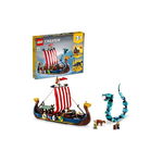 LEGO® Creator 3 in 1 - Corabia vikinga si sarpele din Midgard 31132, 1192 piese