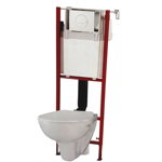 Set rezervor incastrat Wirquin Lineo, vas WC, capac WC, clapeta actionare, 117,7 x 36 cm, Wirquin