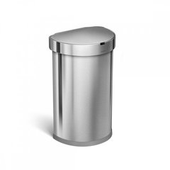 Cos de gunoi cu senzor, semi-rotund, 45 L, inox, Brushed - simplehuman