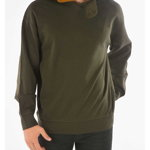 Armani Emporio Recycled Cotton Blend Hoodie With Patches Military Green