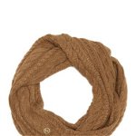 Accesorii Femei MICHAEL Michael Kors French Cable Knit Infinity Scarf DARK CAMEL