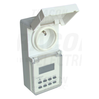 Programator electronic cu priza, saptamanal,CP tip pin TKO-DHEVF 230V, 16A, IP44, Tracon