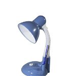 Lampa de birou,Veioza albastra cu suport pentru pix , pentru becuri E27 Led si economice , cu brat reglabil, Ecoleduri