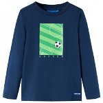 Tricou de copii cu mâneci lungi imprimeu teren de fotbal bleumarin 128, Casa Practica
