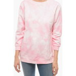 RODEBJER Tie-Dye Effect Brushed Cotton Crew-Neck Bon Sweatshirt Pink, RODEBJER