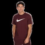 Nike, Tricou cu decolteu la baza gatului Sportswear Repeat, Alb/Violet tyrian