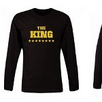 Set de bluze negre pentru cupluri Gold King/Queen COD SB08, Zoom Fashion
