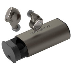 Casti CREATIVE Outlier Pro, True Wireless, Bluetooth, In-Ear, Microfon, Carcasa incarcare wireless, Noise Cancelling, negru