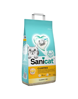 SANICAT Clumping 10 L asternut din bentonita pentru litiera pisicilor, fara miros, SANICAT