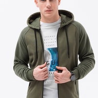 Hanorac cu fermoar si maneci raglan, OMBRE