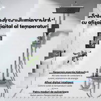 Set de dus cu Iluminare LED si afisaj Digital al Temperaturi, Grafit Angro engros, 