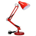 Lampa de birou VIRONE DIAN DL-1/R, E27, 60 W, 3 articulatii mobile, cablu 110 cm cu comutator, otel, rosu, Orno