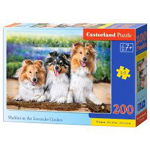 Puzzle 200 piese shelties in the lavander garden castorland, Lex Grup