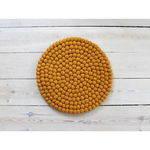 Pernă pentru scaun, cu bile din lână Wooldot Ball Chair Pad, ⌀ 39 cm, galben muștar