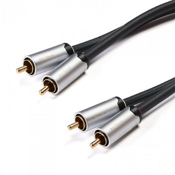 Cablu audio Serioux Premium, 2 porturi RCA - 2 porturi RCA, 1.5m, negru
