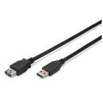 Cablu periferice Assmann USB 3.0 Male tip A - USB 3.0 Female tip A, 1.8m, negru