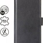 Husă din piele Crong Crong Booklet Premium pentru iPhone 11 Pro Max cu buzunare + funcție de suport (negru), Crong
