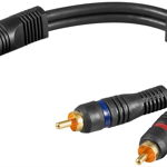 
Cablu Audio Video RCA Mama - 2 x RCA Tata, Contacte Aurite, 0.2m
